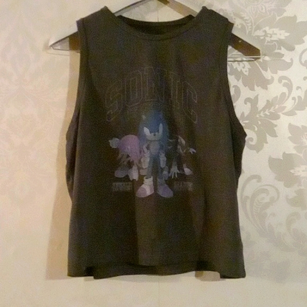 Sonic Graphic Crop Sleeveless Tee SP